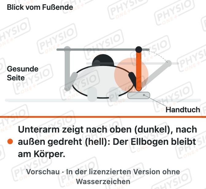 Vorschau: Außendrehung mit Stab in Rückenlage