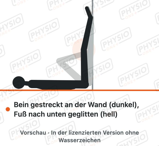 Vorschau: Knie beugen an der Wand in Rückenlage