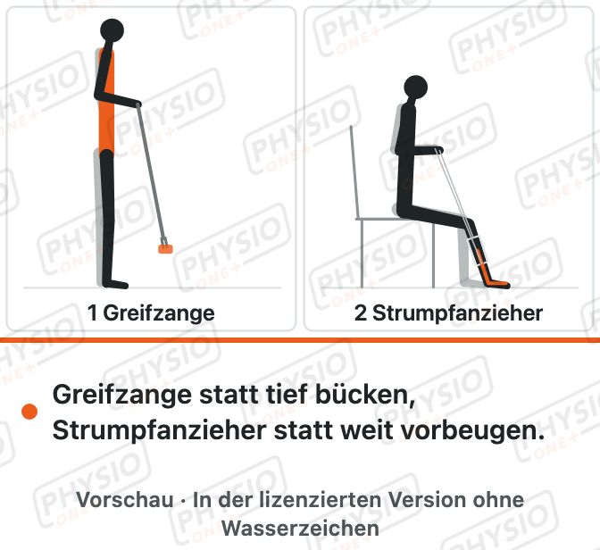 Vorschau: Hilfsmittel: Greifzange und Strumpfanzieher