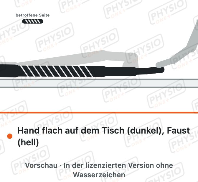 Vorschau: Hand und Finger auf dem Tisch öffnen