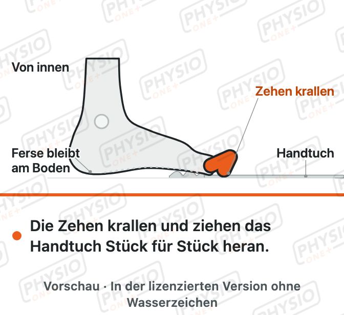 Vorschau: Handtuch mit den Zehen raffen