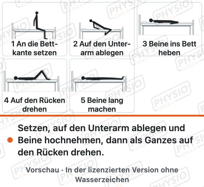 Vorschau: Sich über die Seite ins Bett legen