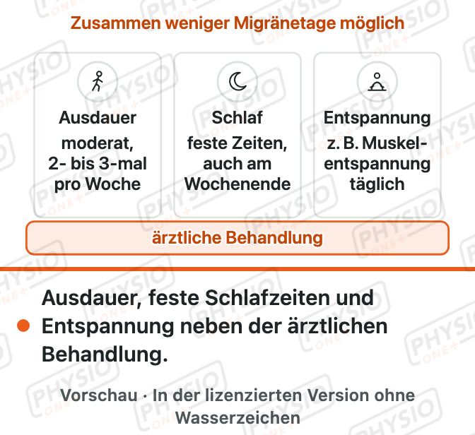 Vorschau: Migräne: Ausdauer und Entspannung