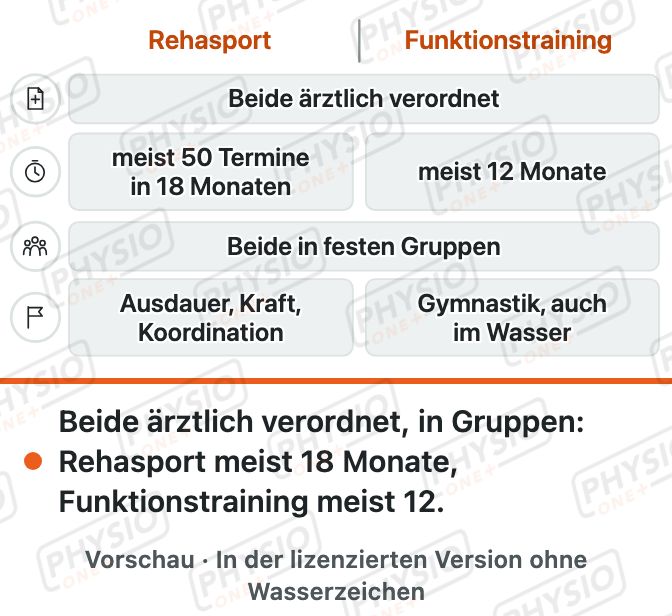 Vorschau: Rehasport und Funktionstraining