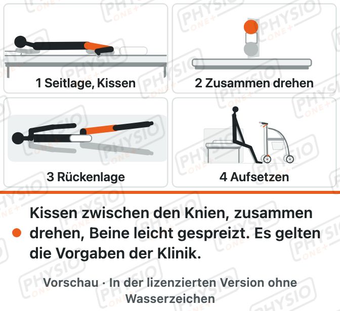 Vorschau: Liegen auf der Seite nach Hüft-TEP