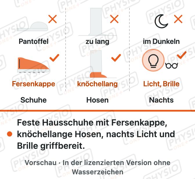 Vorschau: Schuhe und Kleidung für sicheres Gehen