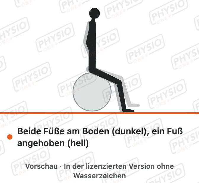 Vorschau: Sitzball: einen Fuß anheben